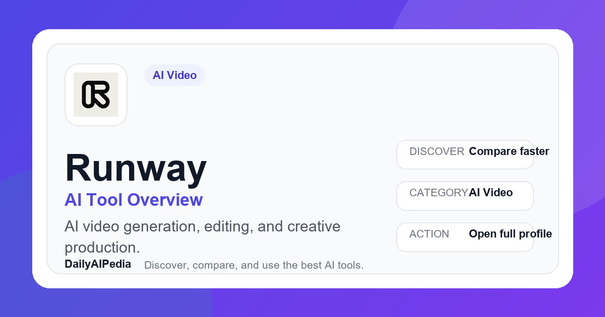 Runway: AI Tool Overview