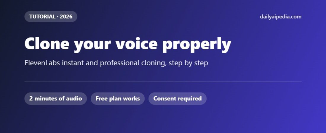 How to Clone Your Voice in ElevenLabs: Instant vs Professional, Step by Step