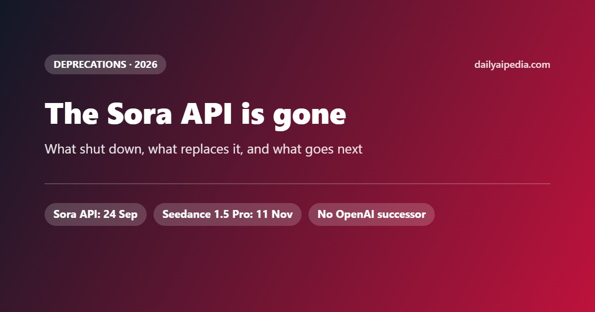 The Sora API Is Gone: What Shut Down, What Replaces It, and What Retires Next