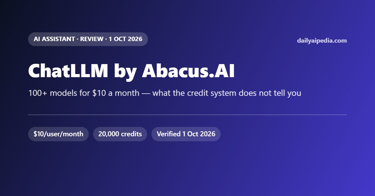 ChatLLM by Abacus.AI Review (2026): 100+ Models for $10 a Month — and the Credit System Nobody Explains