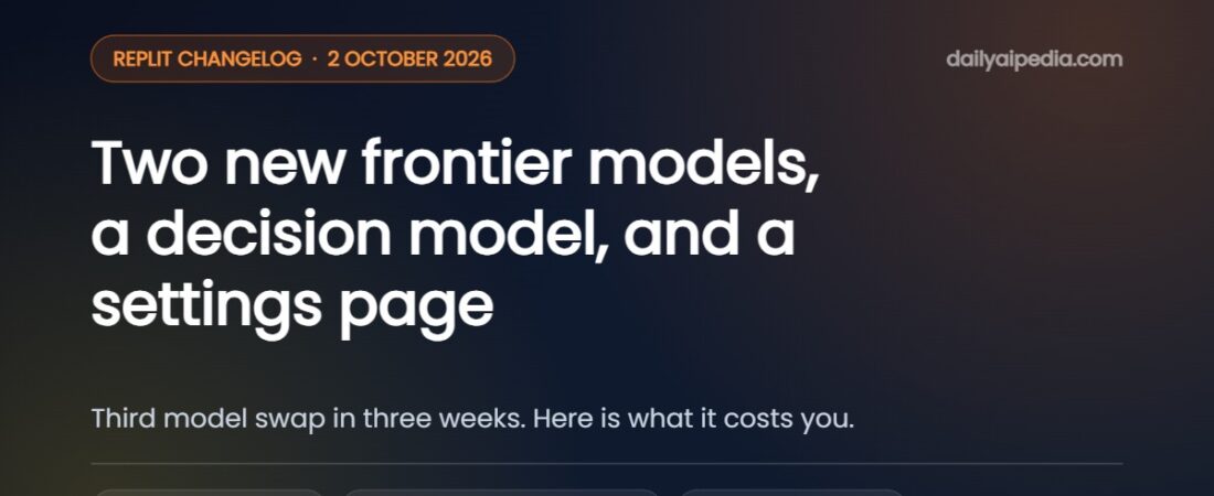 Replit’s October 2026 Update: GPT-6.1 Sol, Claude Sonnet 5.5 and the Jev Decision Model